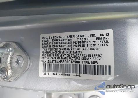2013 Acura Rdx z USA, uszkodzony, nr VIN 5J8TB4H32DL012508